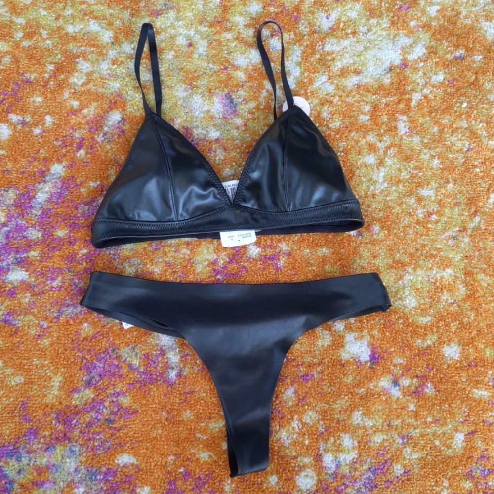 NWT Fake Leather Lingerie Swt